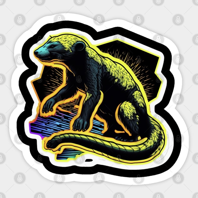 Honey Badger Sticker by Wearable Works of Art